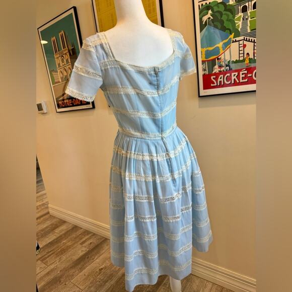 Vintage L'aiglon Blue Dress - Size 4/6 - Picture 5 of 10